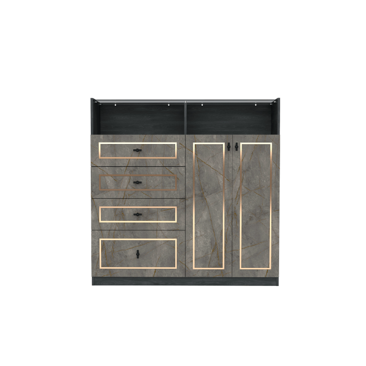 ตู้ลิ้นชัก 4 ลิ้นชัก WISDOM DESIGN FURNITURE GDW-121 120 ซม. สีแอชเกรย์/บราวน์มาร์เบิ้ล